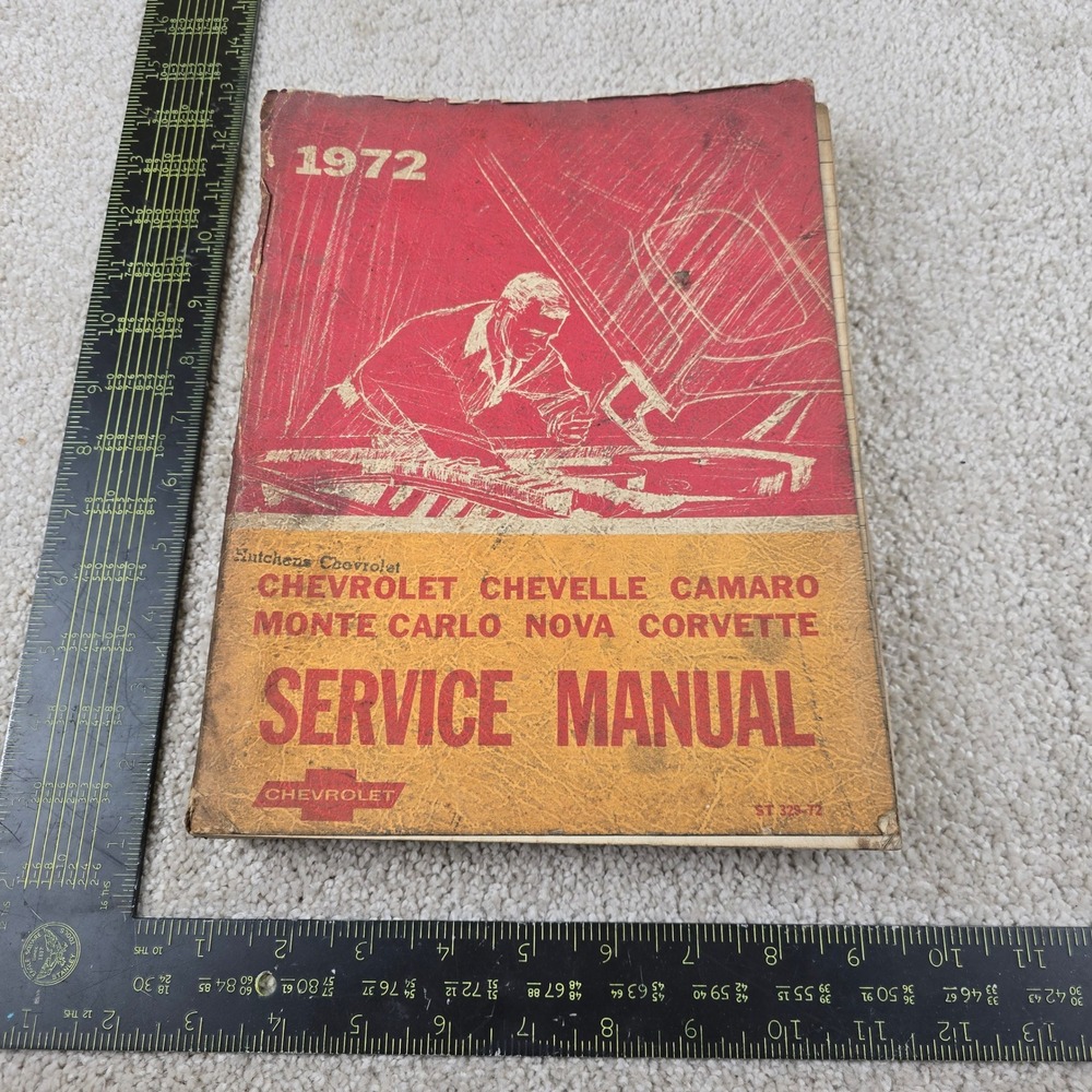 Chevrolet Service Manual 1972 Red Camaro Corvette Chevelle Nova ST 329-72